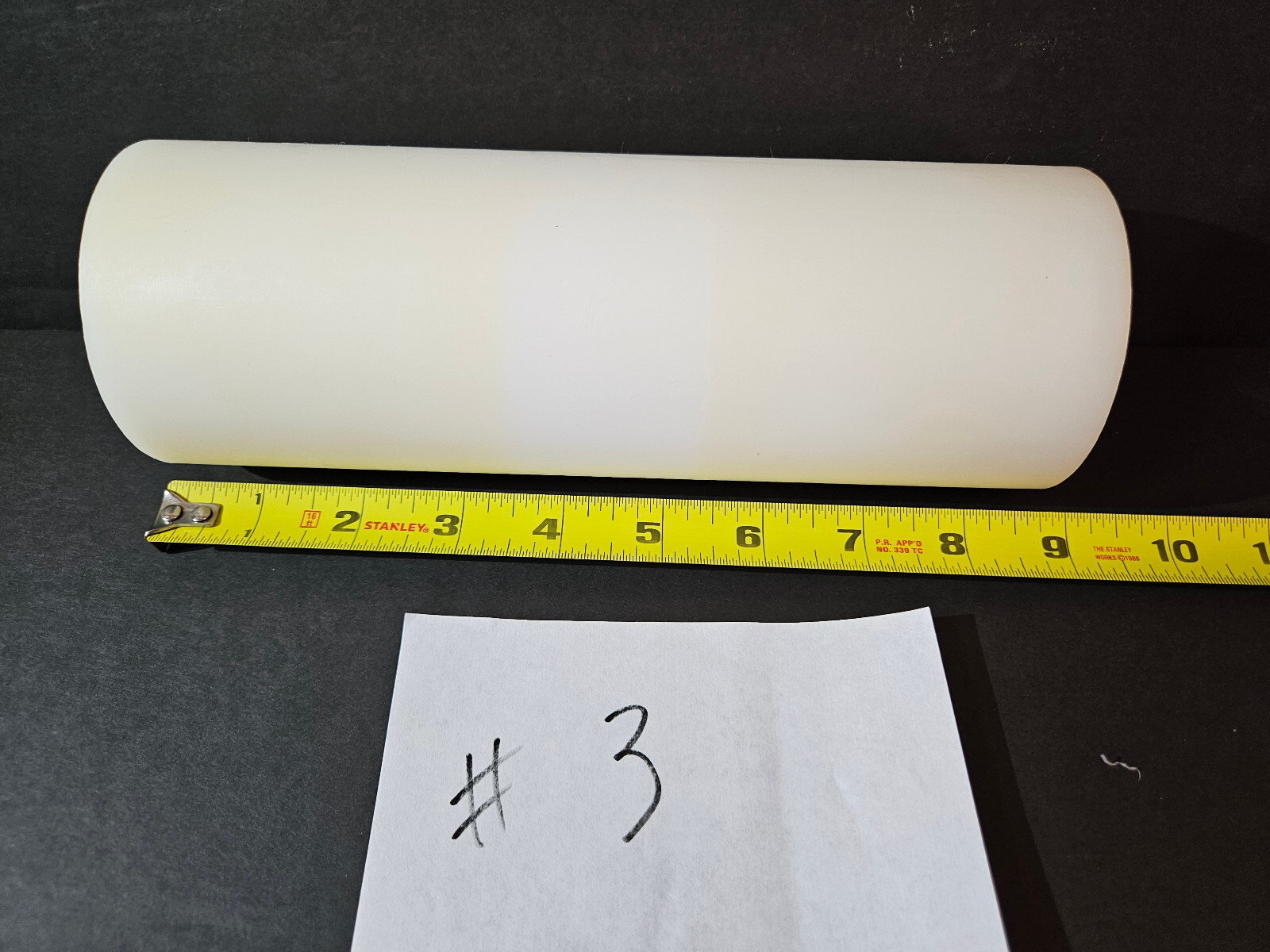 White Nylon Plastic Round Tube Cylinder Pipe Length 8 3/4″ OD 3 1/8 ID 1.850. #3