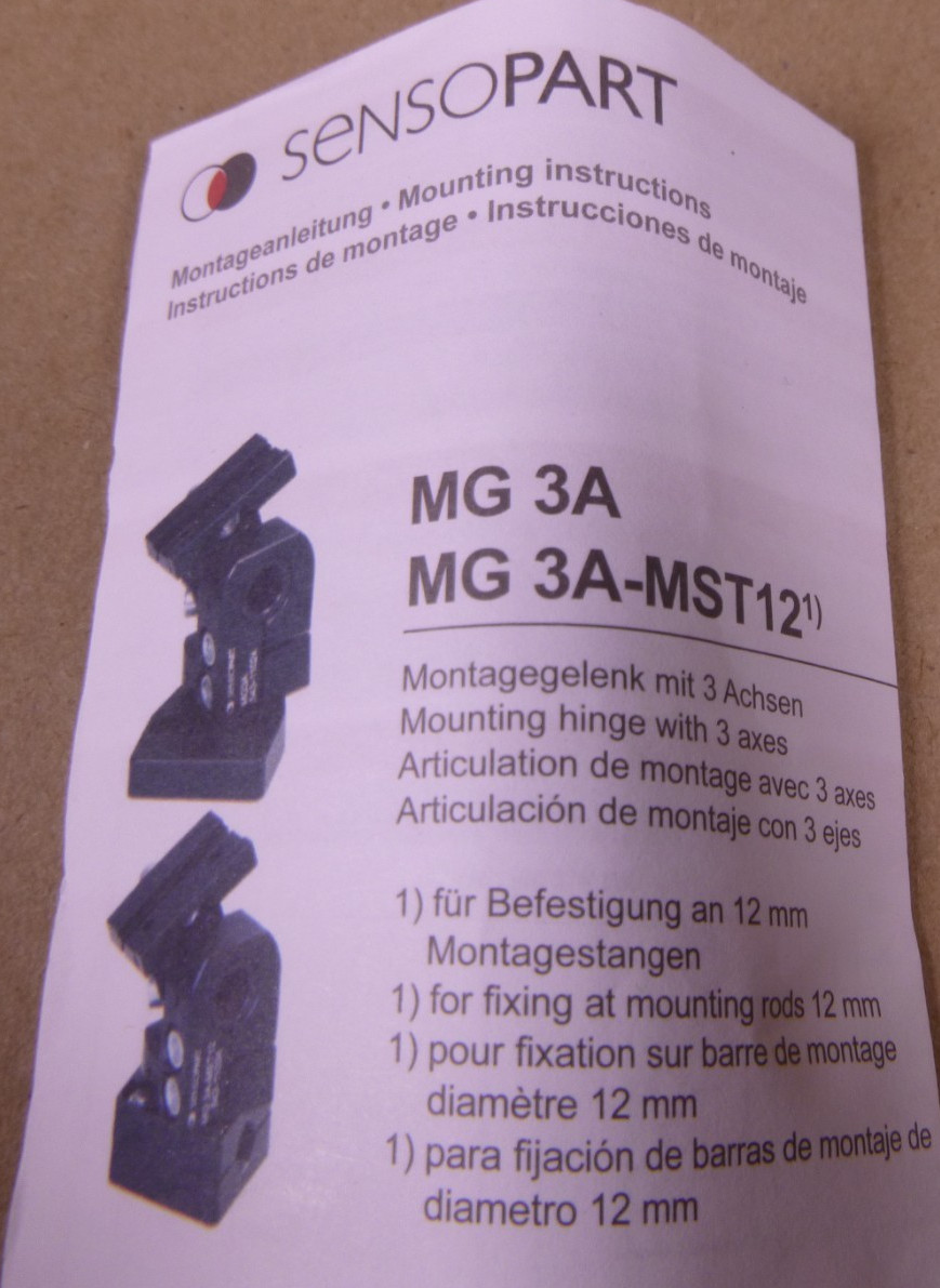 SensoPart MG 3A , Dovetail Mounting Bracket , 2 Axes Rotation , 543-11024