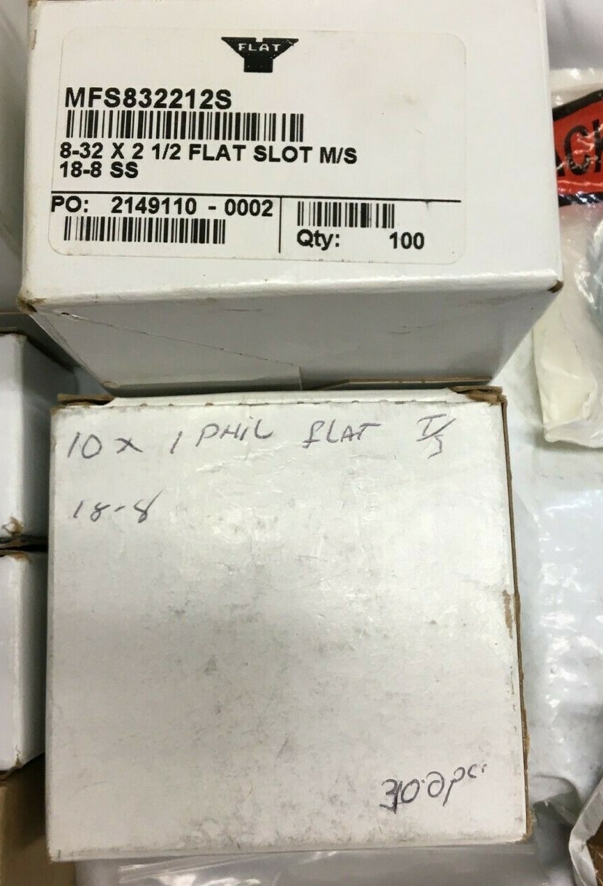 8×1/2,12-24×3/4,12-24×1/2, Pan Phil 8x32x2 1000 + 1/2 Flat Slot Lot of 1000 +/-