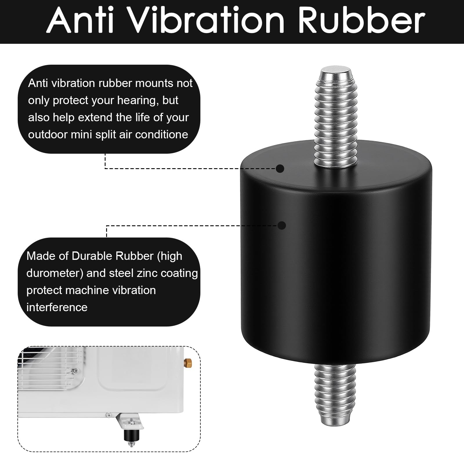 4 Pack 25x25mm M6 Rubber Vibration Isolator Mounts, Rubber Isolator Mounts, R…