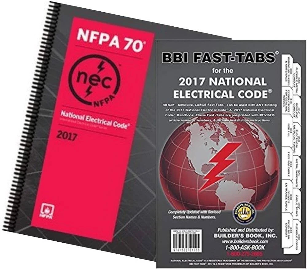 NFPA NEC 70 National Electrical Code 2017 Edition Spiral WITH BBI TAB