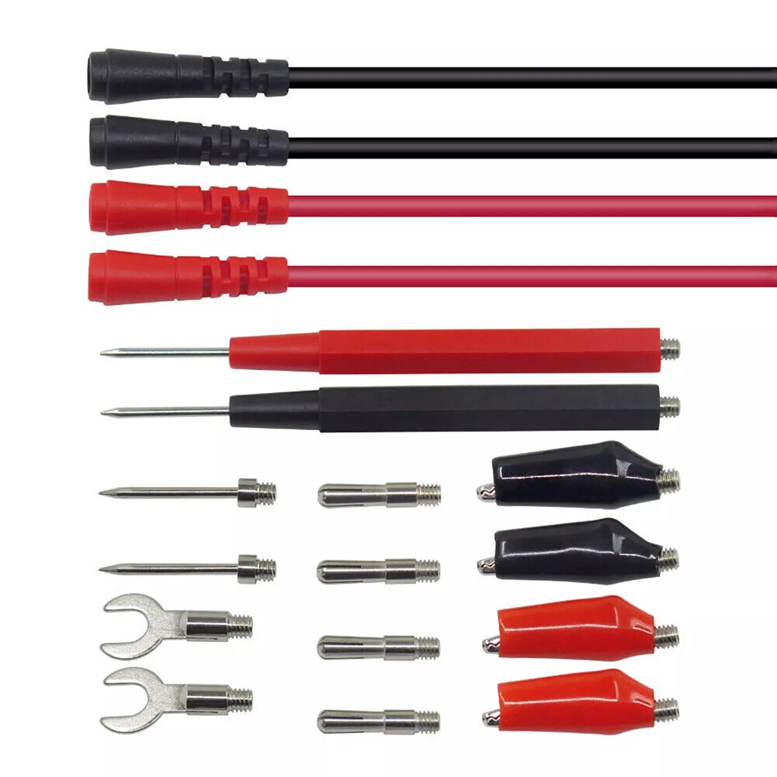 16Pcs Digital Multimeter Probe Test Leads Kit for Volt Meter,&Electronics