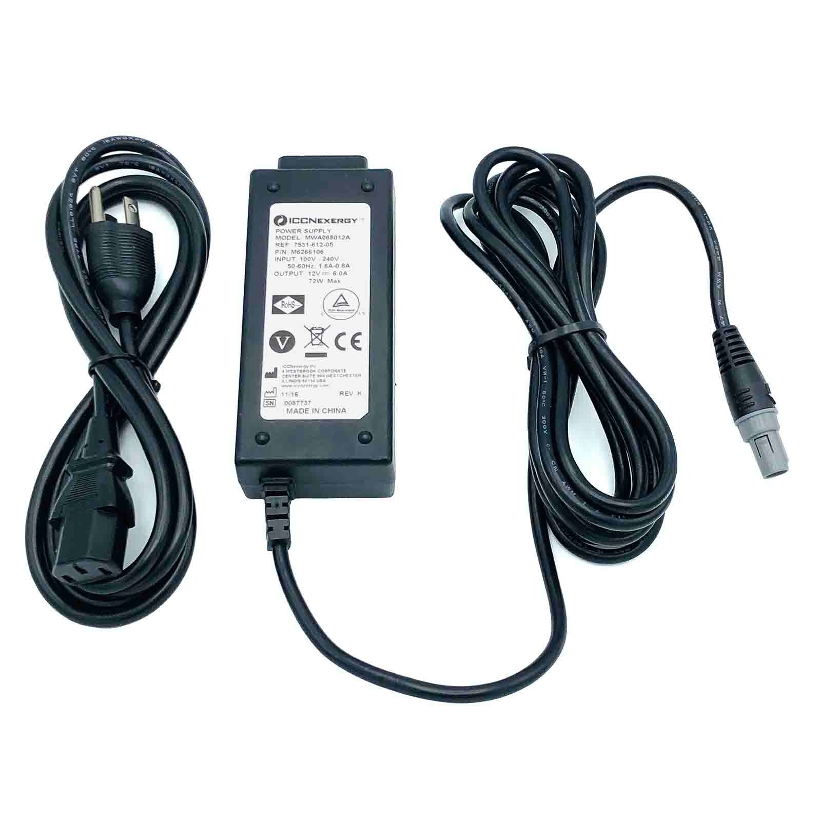 Original ICCNexergy MWA065012A Adapter 12V 6A 72W Power Supply M6266106 Charger
