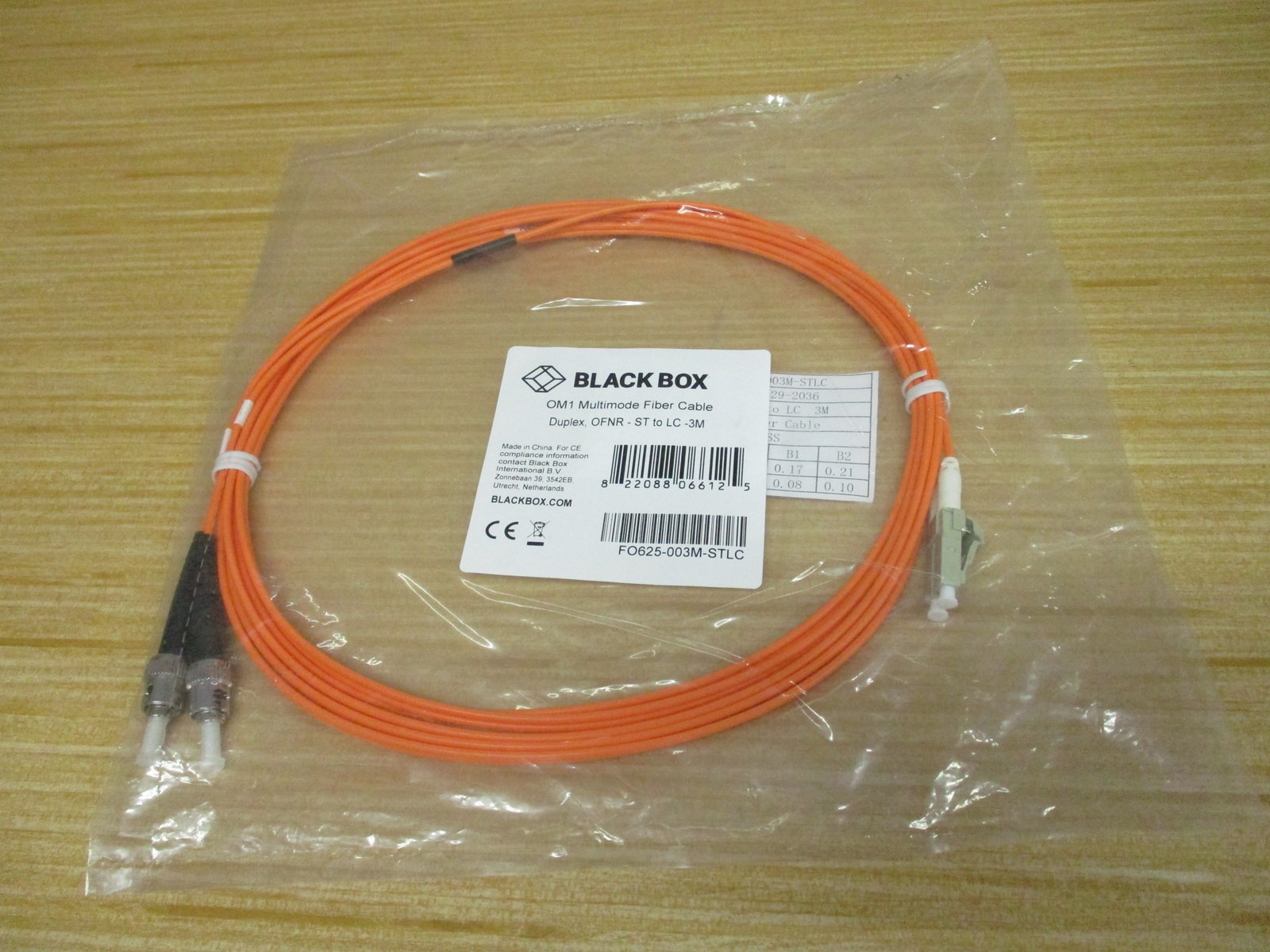 Black Box FO625-003M-STLC OM1 Multimode Fiber Cable