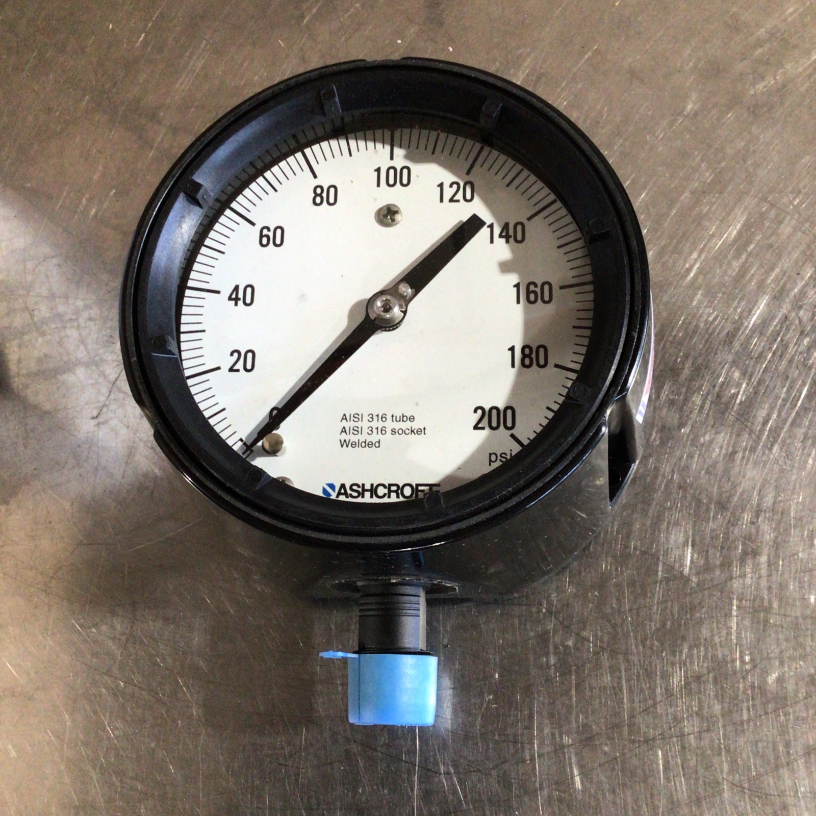ASHCROFT 45-1279-SS-04L-200# TYPE 1279 DURAGAUGE PRESSURE GAUGE 0-200 PSI NOS
