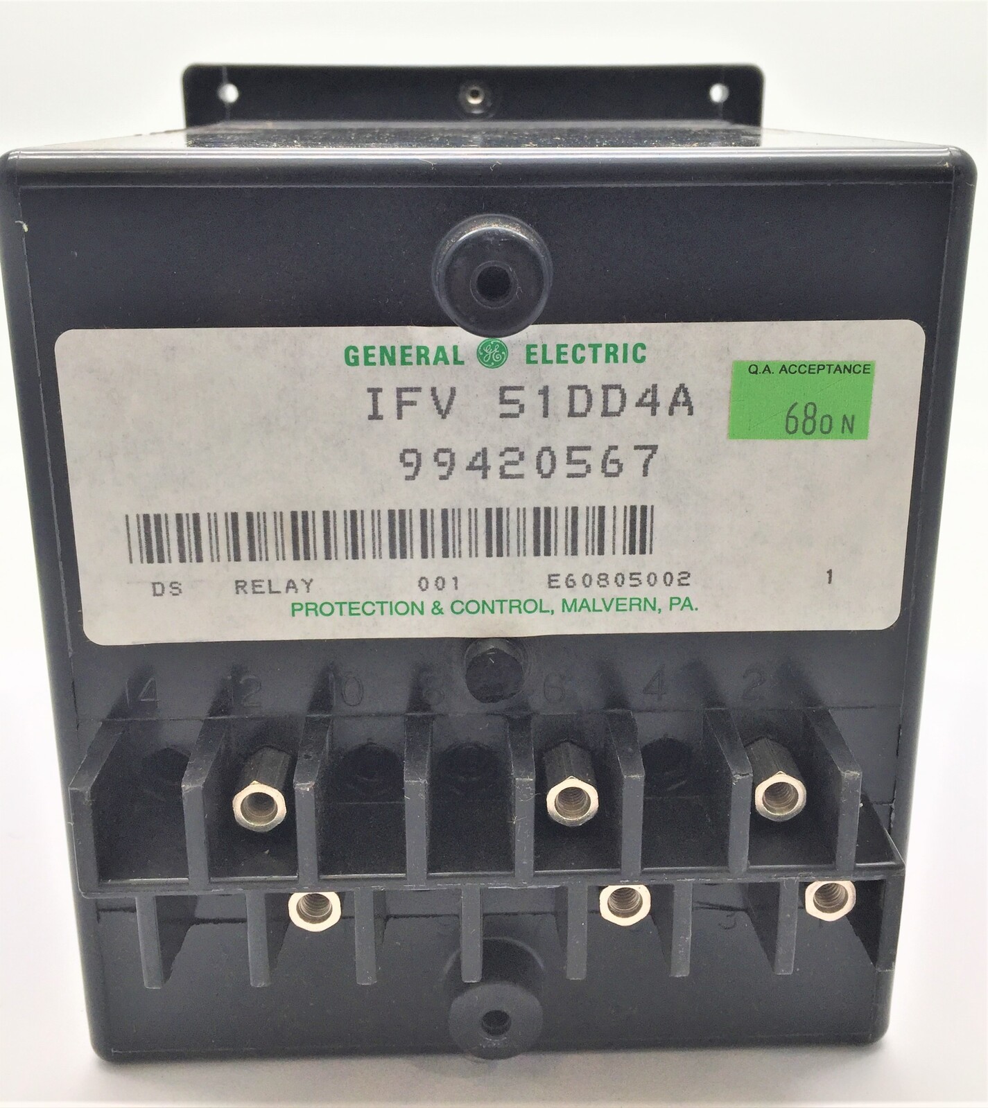 GE 12IFV51DD4A Time Overvoltage Relay General Electric