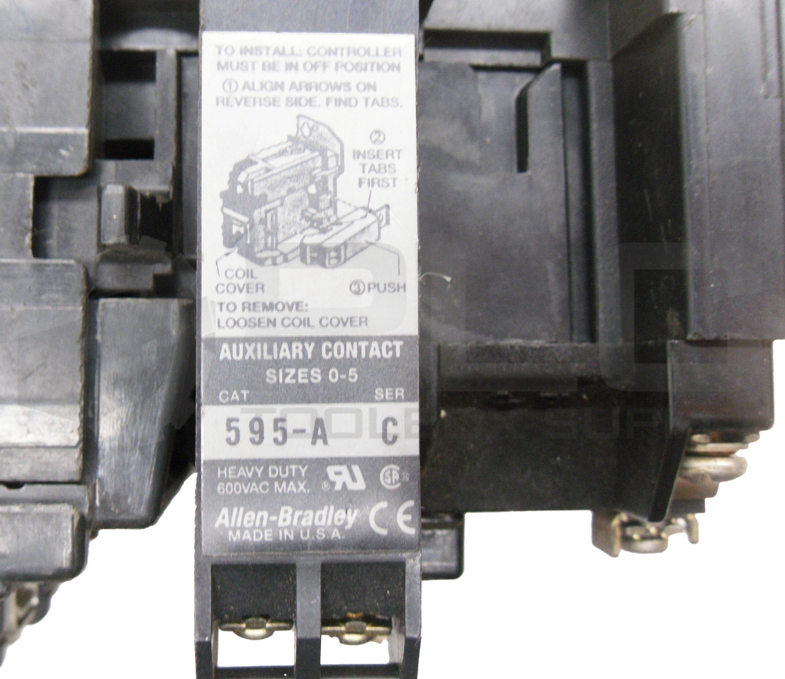 ALLEN BRADLEY 509-AOD /B CONTACTOR W/ CB236 W/ 595-A /B AUXILIARY W/ 595-A /C