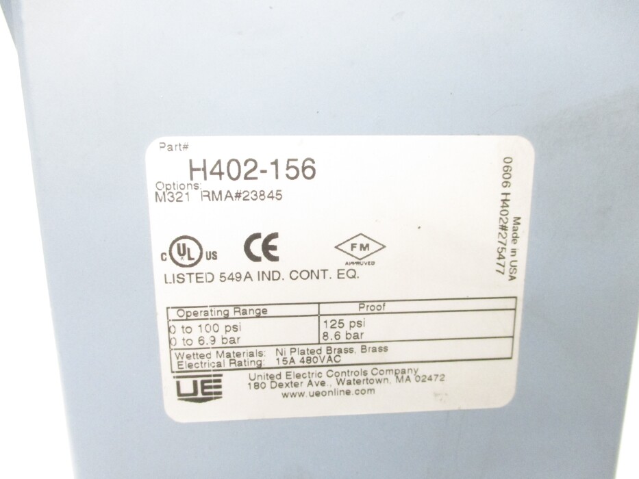 UNITED ELECTRIC H402-156 UNMP