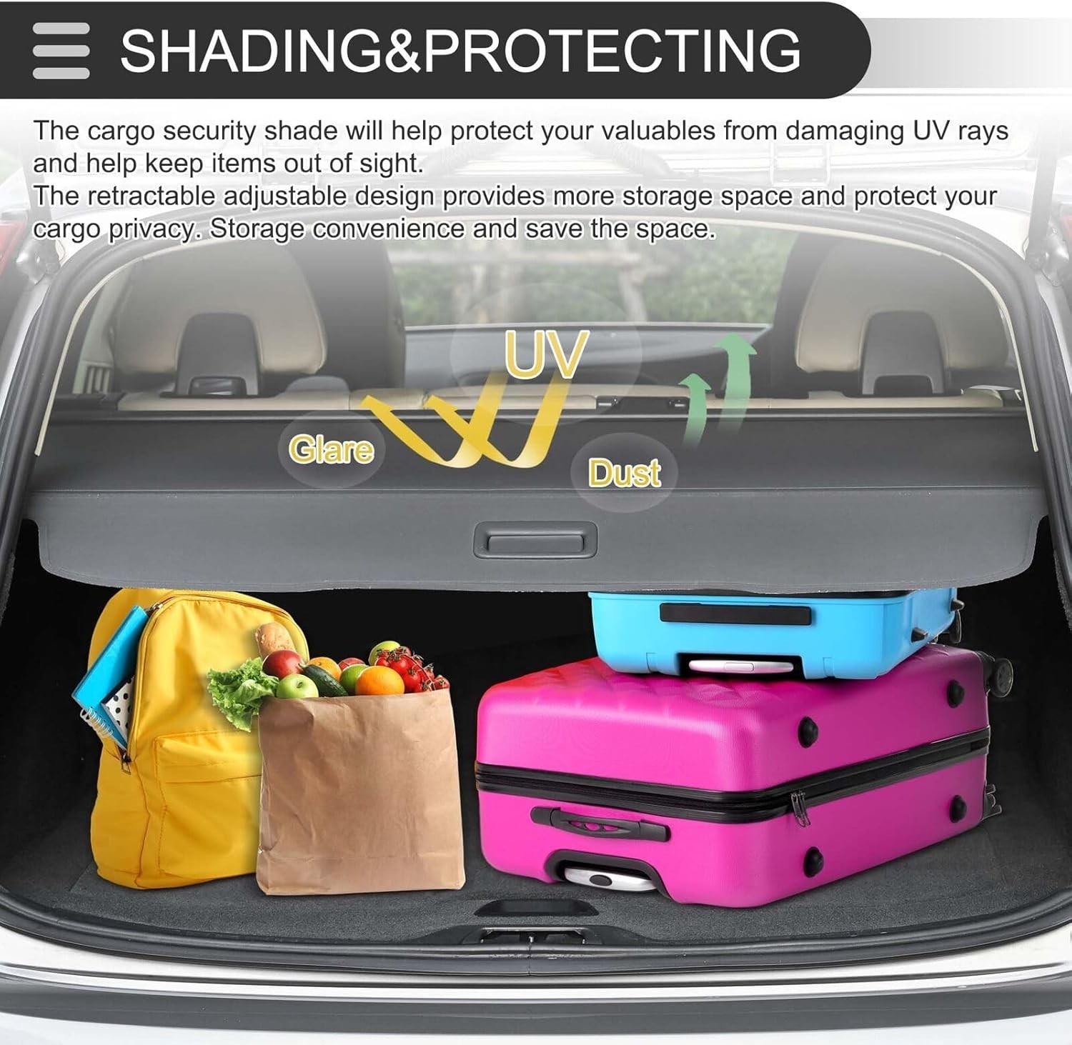 Trunk Cargo Security Cover for Ford Explorer ST Sport XLT – Enhanced Privacy, UV