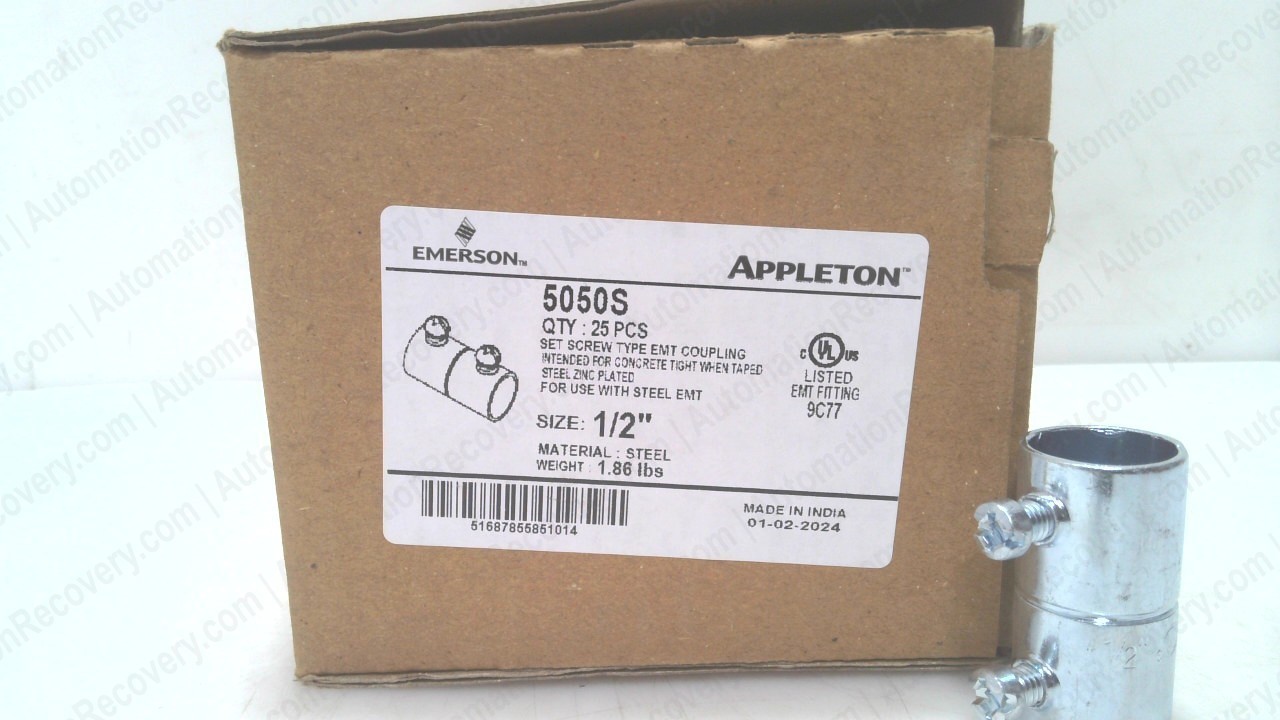 EMERSON 5050S 1/2″ SET SCREW COUPLING BOX OF 25, NEW #350145