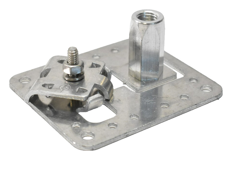 Aluminum Stamped Adhesive Base w Tabbed Swivel Head 1/2″ UNC Thread Air Terminal