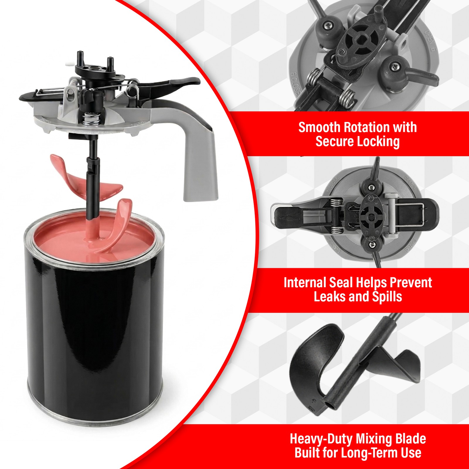 Lauco 1 Gallon Paint Can Mixing Lid with Pour Spout, Universal Paint Mixer Lid
