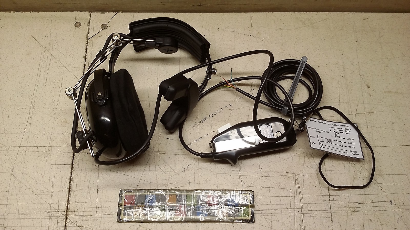 NOS Telex Single-Muff Headset Intercom Microphone HM1320S CM-1320S 61320-15
