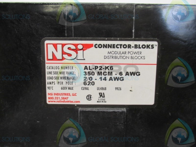 NSI AL-P2-K6 DISTRIBUTION BLOCK 620A NSNP