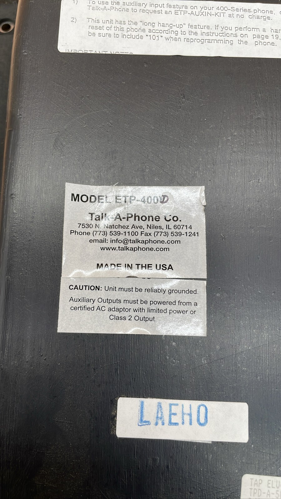 Talk-A-Phone ETP-400D Emergency Communication Telephone Call Box Unit