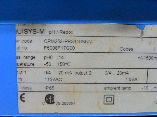 Endress Hauser Aysix Liquisys M Cpm253 Ph/Dig Sensor Transmitter