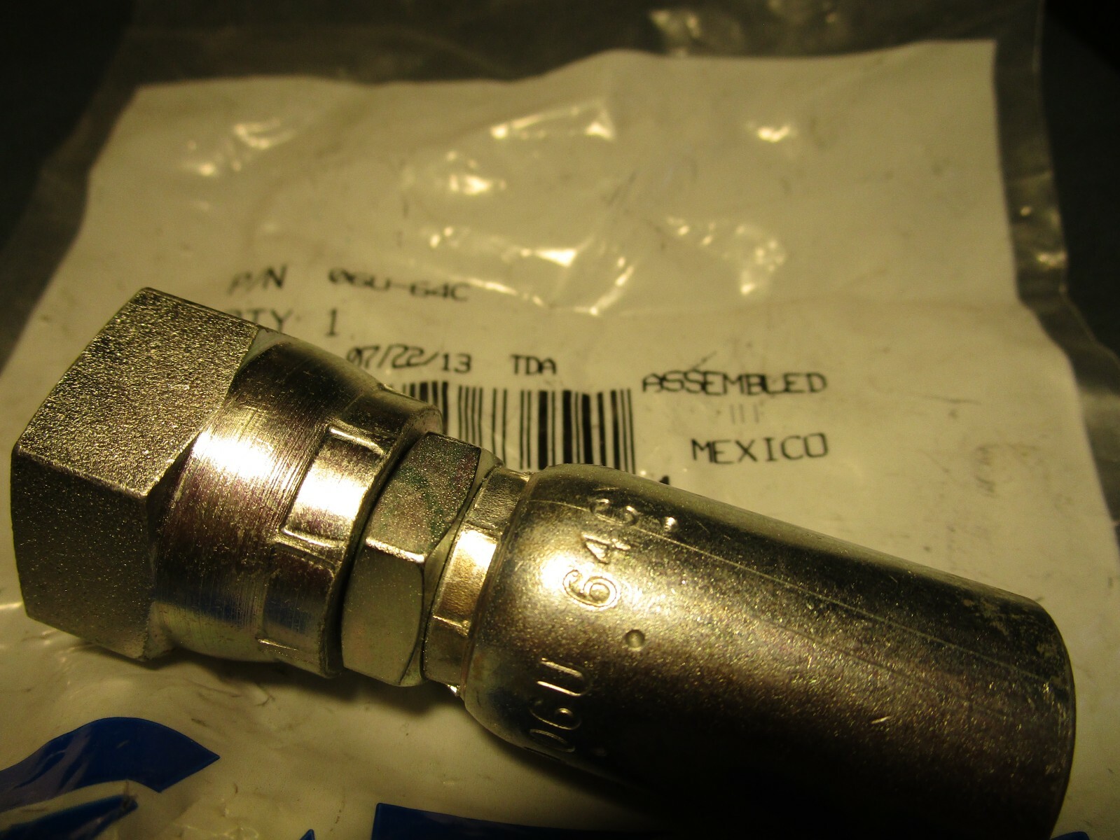 Hydraulic Hose Fitting 3/8″x14mmTube Heavy F Swivel DIN 24Deg Seat U