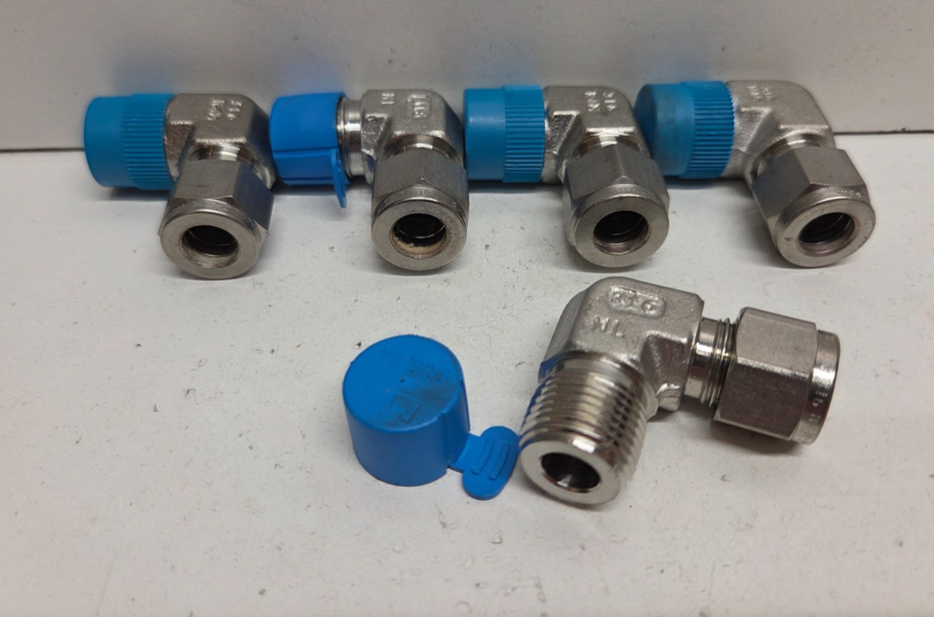 LOT OF 5 NEW NO BOX! SWAGELOK 3/8″ TUBE OD X 3/8″ MNPT ELBOWS SS-600-2-6