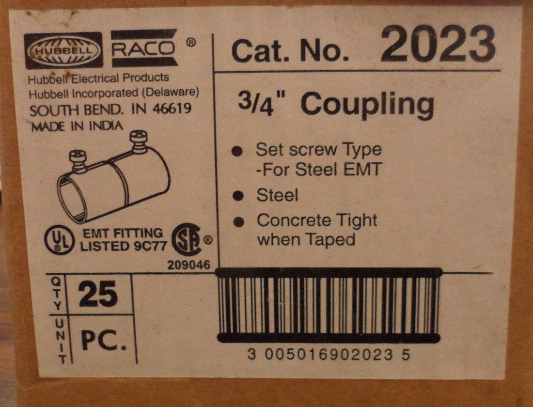 HUBBELL RACO 3/4″ COUPLING PART NUMBER 2023 (Lot of 25)