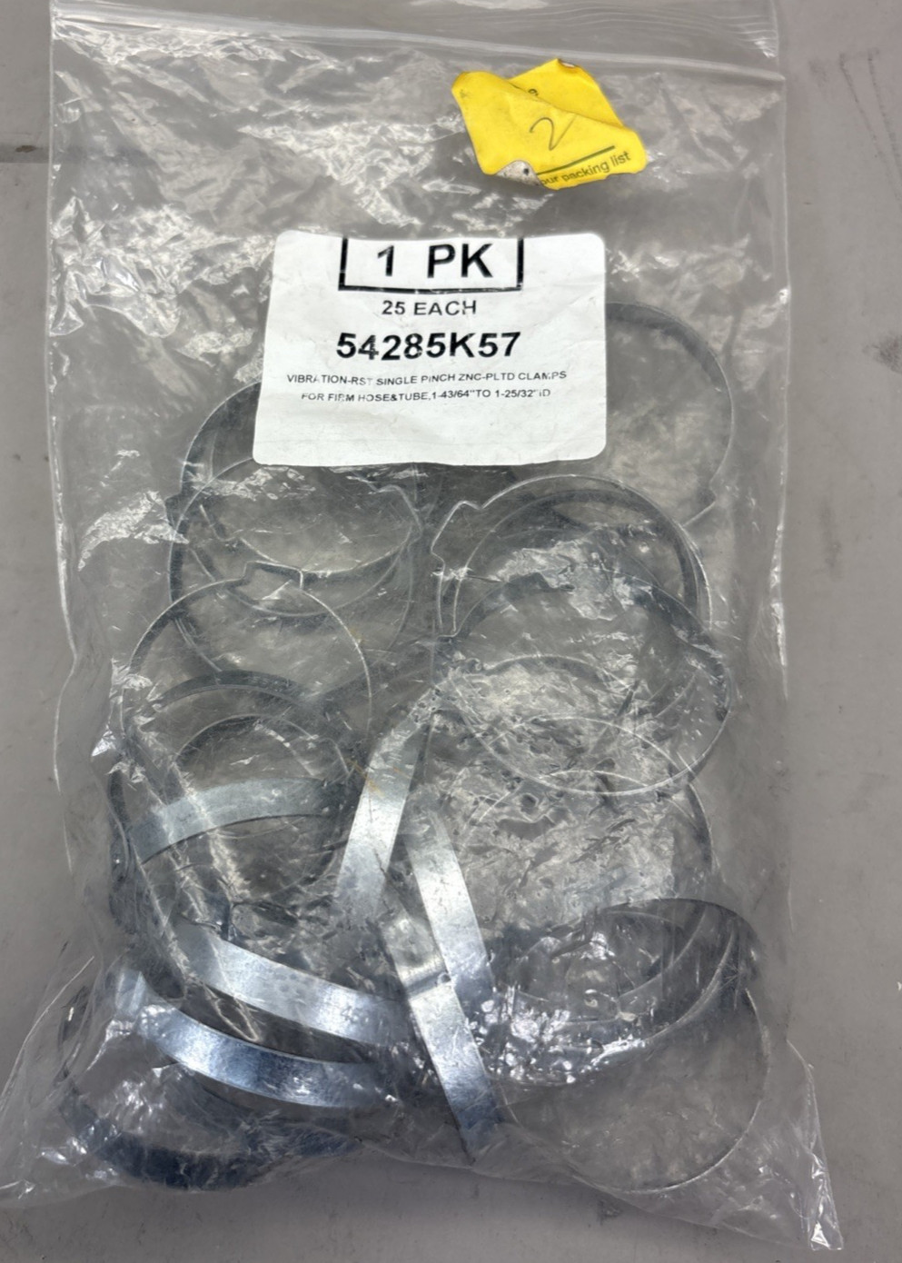 MCMASTER CARR 54285K57 ZINC CLAMPS 1-43/64″TO1-25/32″ PACK OF 24
