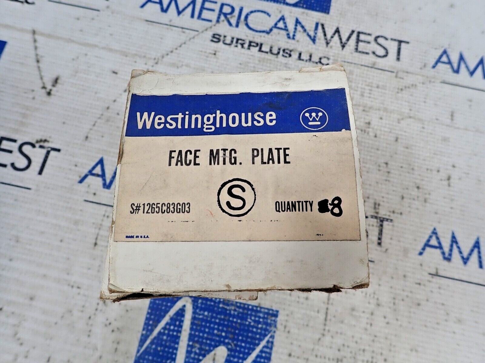 Westinghouse 1265C83G03 Face MTG Plate Quantity 8 in Box