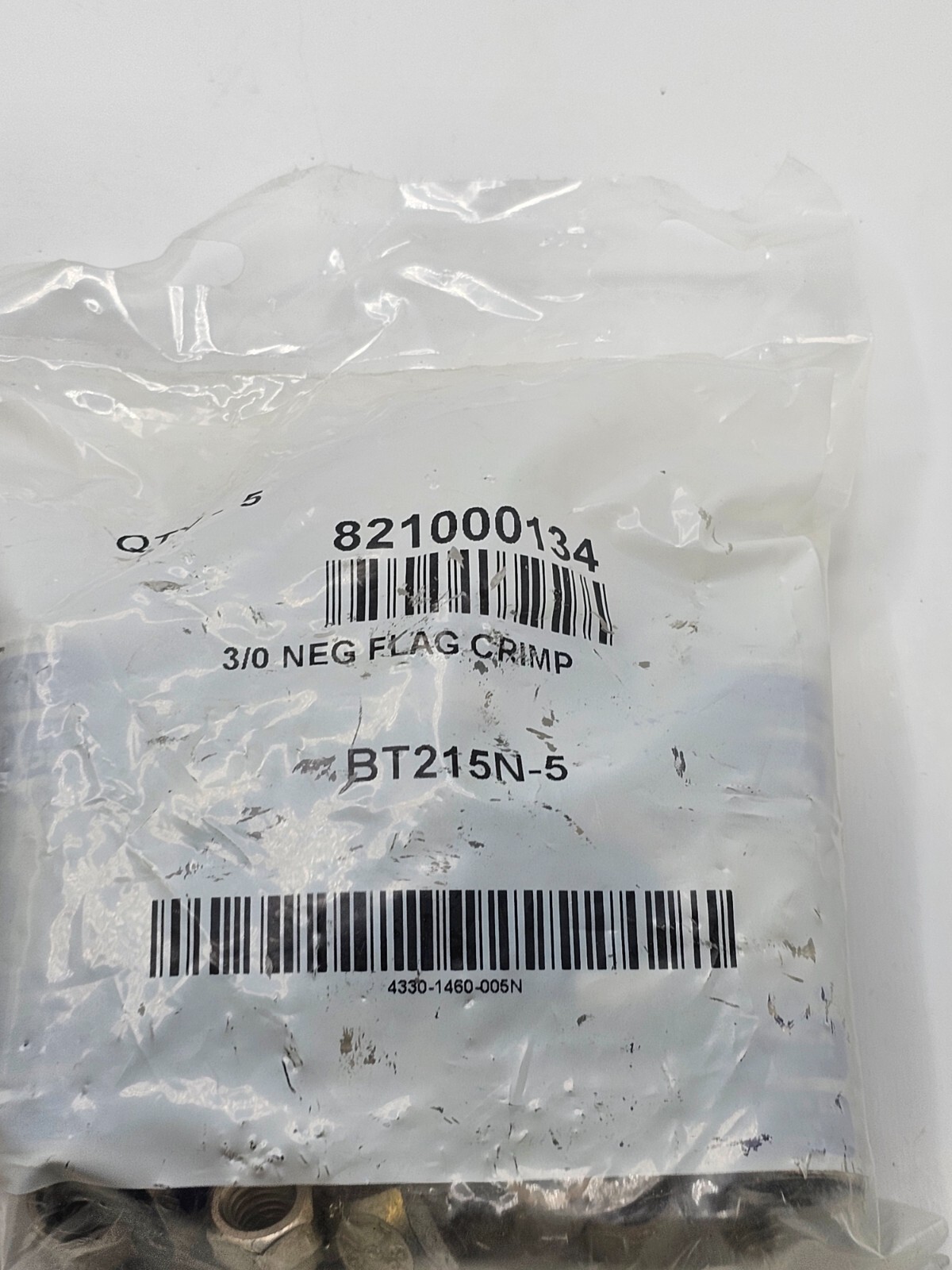 (QTY 5) WVE 3/0G NEG Flag Crimp BT215N-5