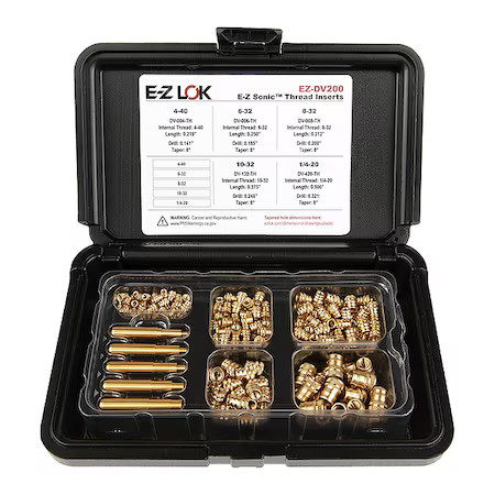 Heat-Set Insert Kit, #4-40 To 1/4″-20, 7/32 In, 1/4 In, 5/16 In, 3/8 In, 1/2 In