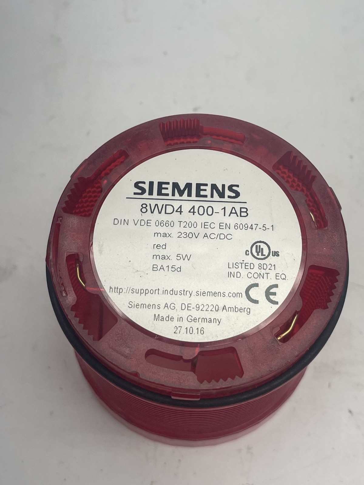 SIEMENS 8WD4400-1AB RED STACK LIGHT LOT OF 2 (AS PICTURED) NSNP