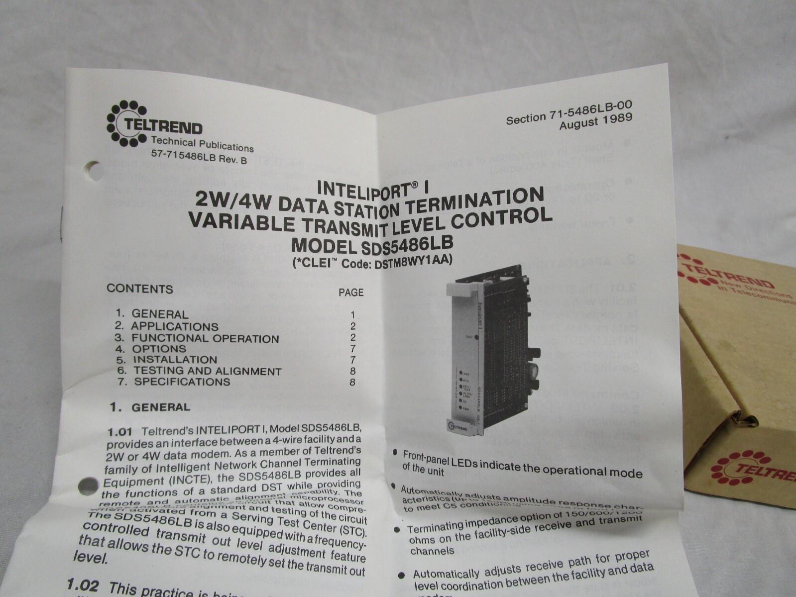 NEW TELTREND SDS5486LB COMMUNICATION MODULE INTELIPORT W/6 LEDS