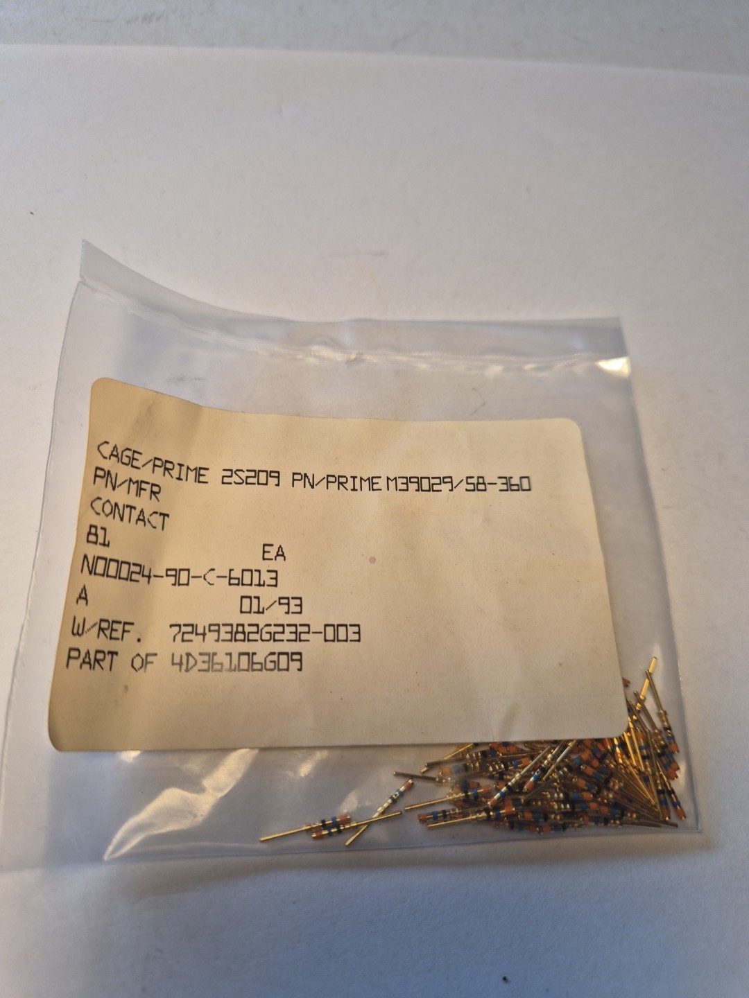 81 EA Bendix Electrical Contacts PN M39029/58-360, NOS.