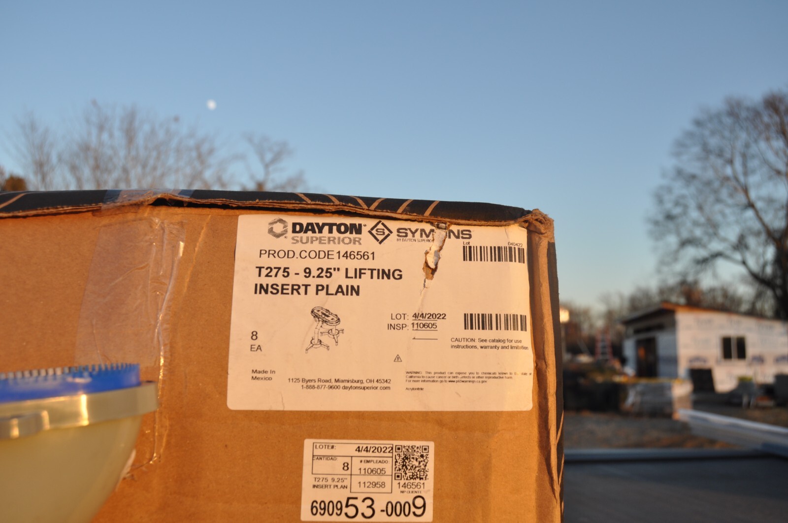 Dayton Superior T275 9 LIFTING INSERT PLAIN 9.25 INCH BOX OF 8