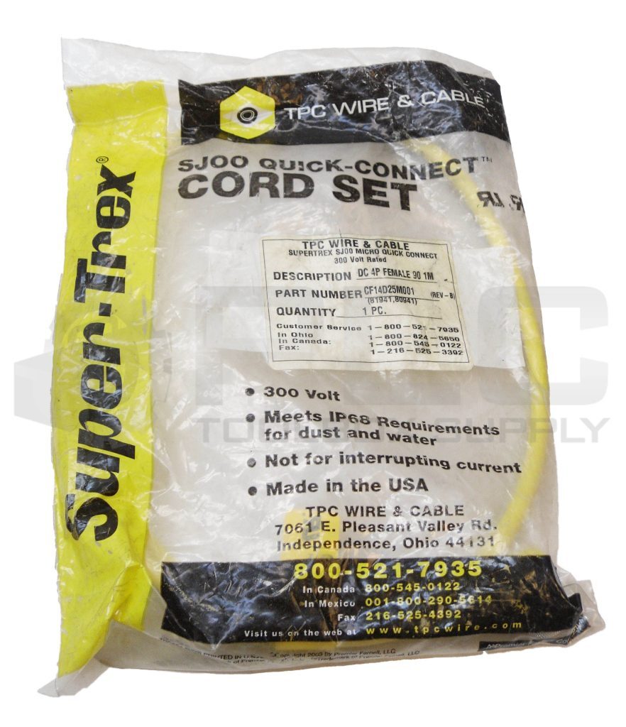 SEALED NEW TPC CF14D25M001 SINGLE ENDED CORDSET 4P FEMALE 1M
