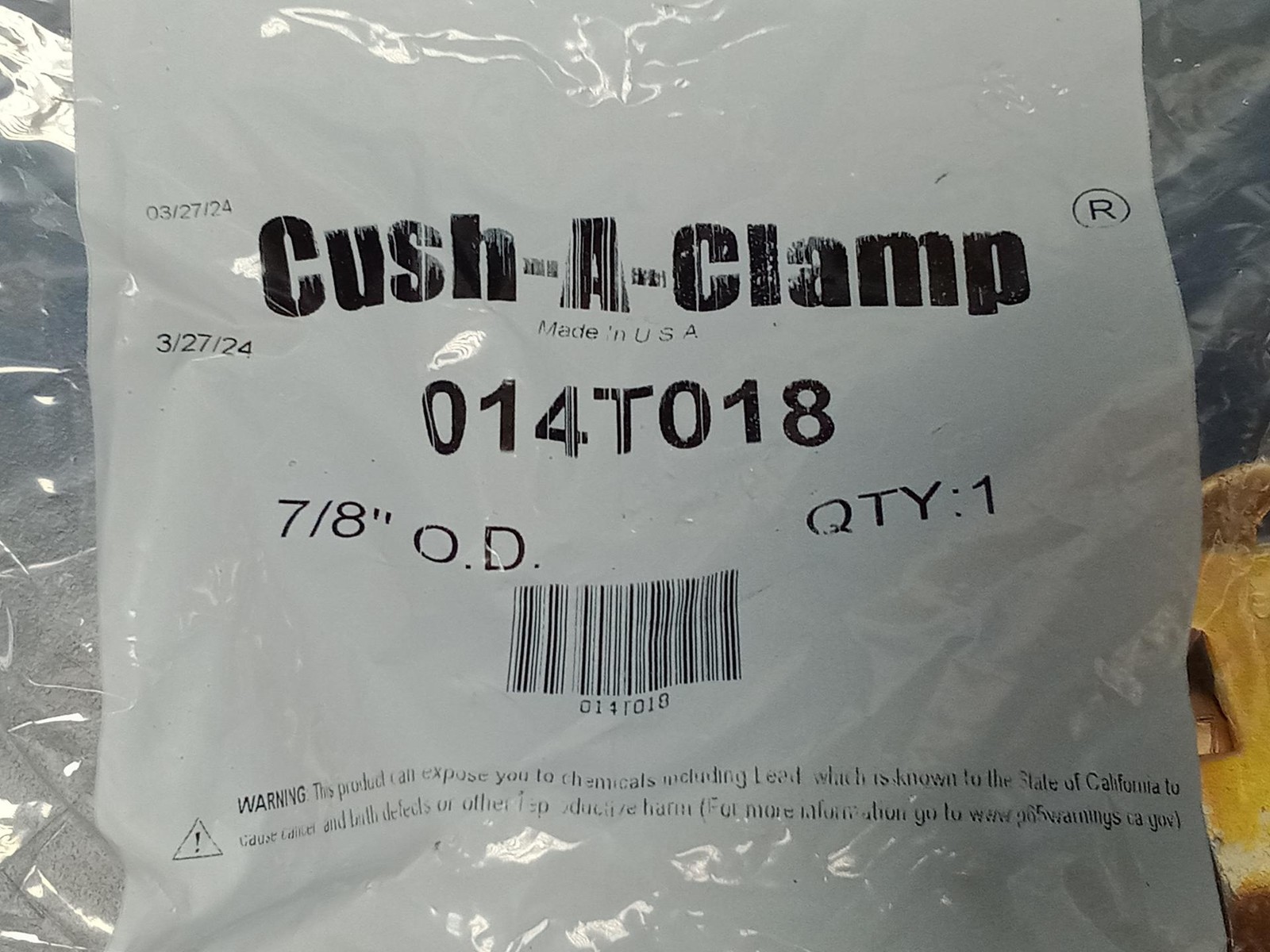 Lot of 10 Cush-A-Clamp – 014T018 – EG Channel Mount Cushion Clamp 7/8″ – NEW