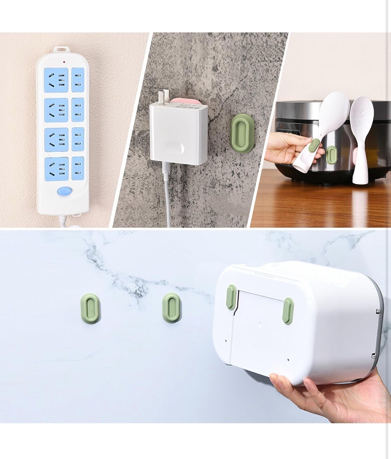 Magnetic Remote Control Holder Wall Mount – 4 Pcs No Drill 4pcs, White