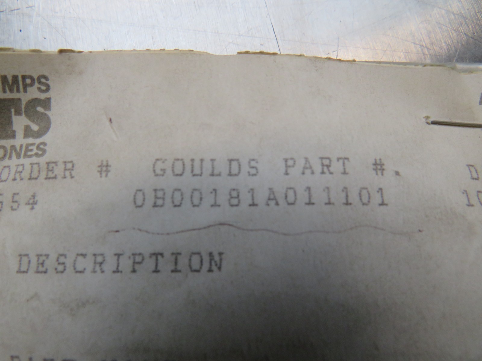 Goulds Pump 0B00181A011101 Deflector