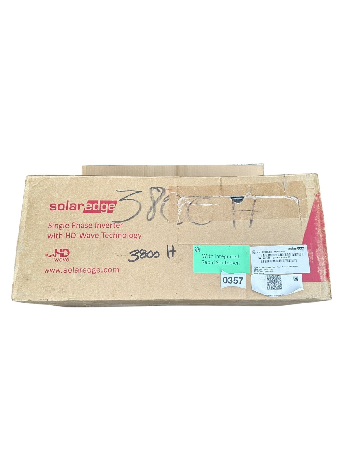 SolarEdge 3800H HD-Wave Inverter SE3800H-US000NNU2 – New In Box – NIB