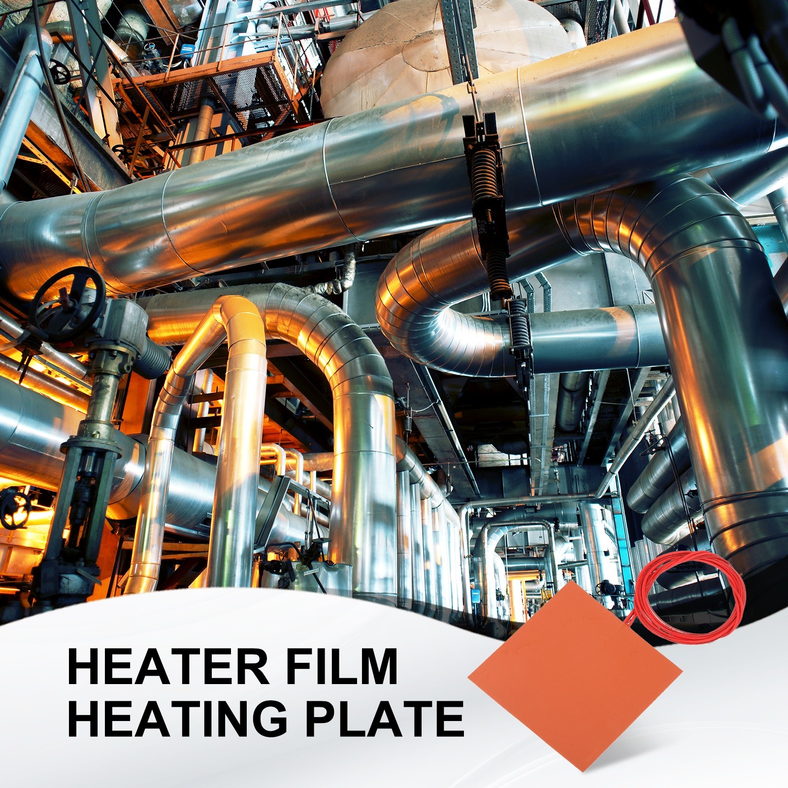 Silicone Heating Pad, 12V 120W Heater Film Plate 120mmx120mm Heater Mat