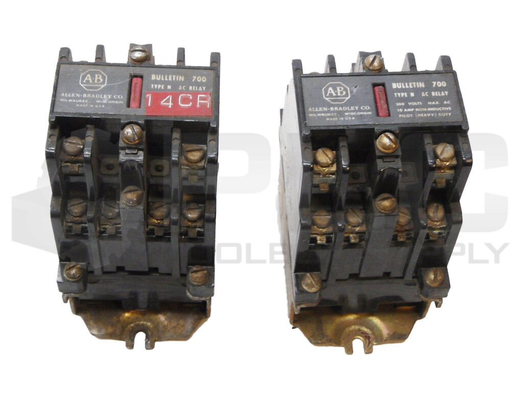 LOT OF 2 ALLEN BRADLEY 700-N600A1 CONTACTOR W/ 700-NA20 /B CARTRIDGE W/ 84A86B
