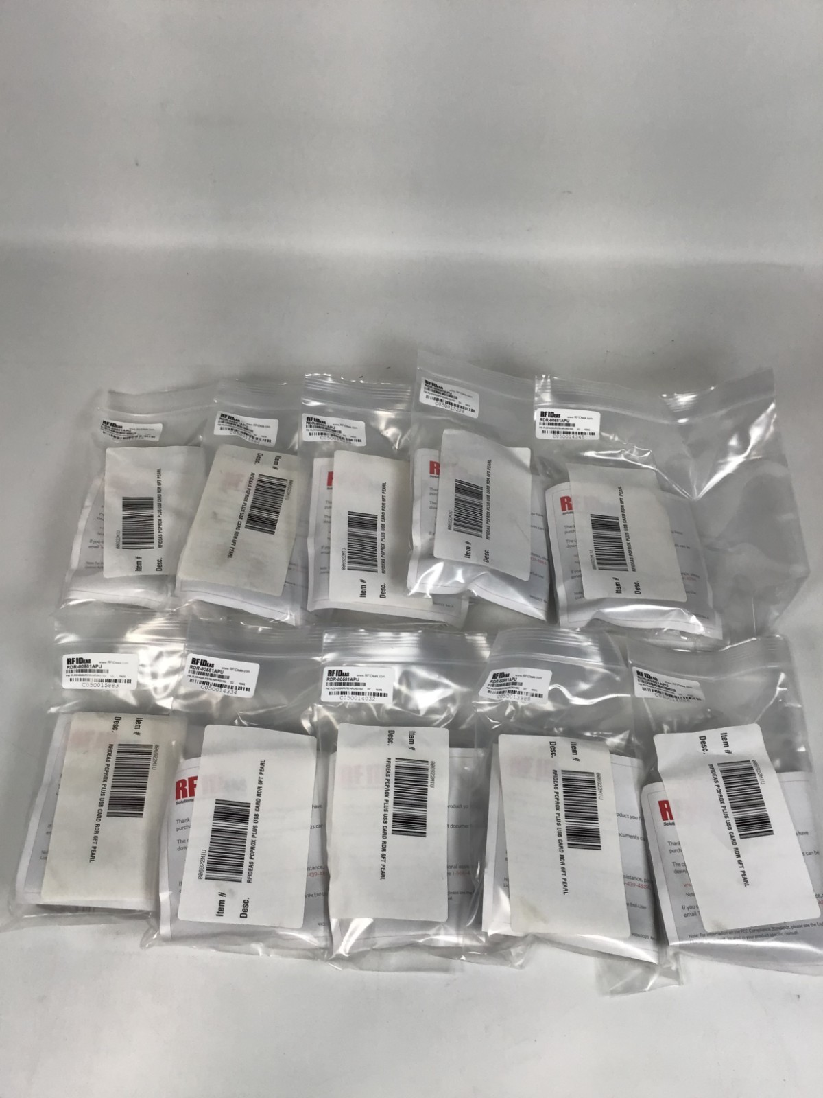 Lot of 10 RFIDeas USB Card Reader RDR-80581APU 006922MIU Pearl 6 Foot ~