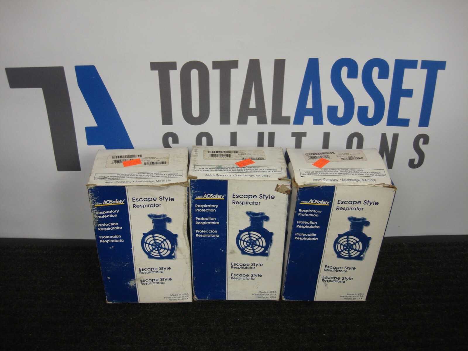 LOT OF 3 NEW AEARO AO SAFETY 50810 ESCAPE ARTIST ACID GAS MOUTH PIECE R9722A