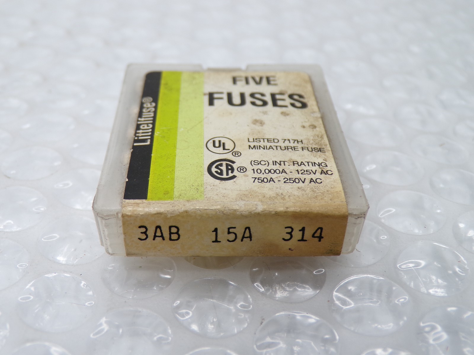 LITTELFUSE 3AB-15A-314 FUSE PKG OF 4 NSMP
