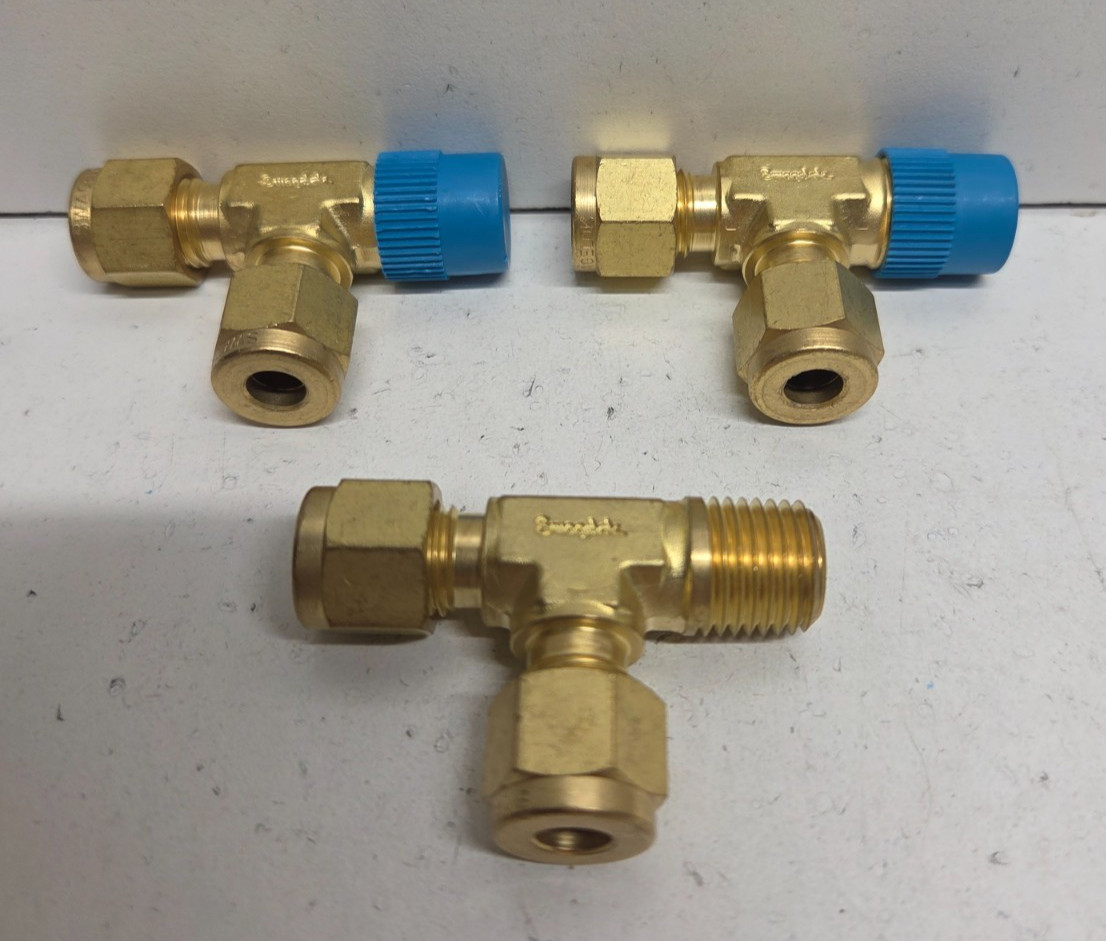 LOT OF 3 NEW NO BOX! SWAGELOK 1/4″ TUBE X 1/4″ MNPT RUN TEES B-400-3-4TMT