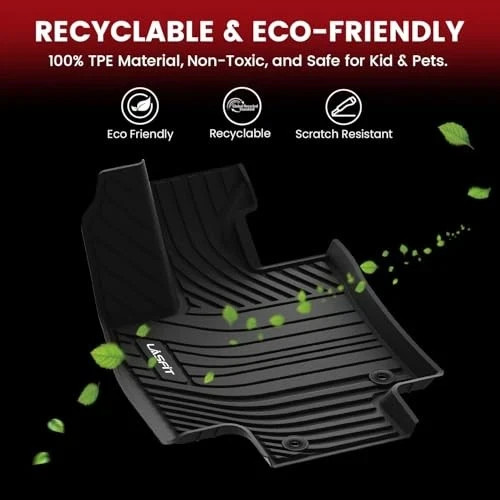 LASFIT Floor Mats for Toyota Tundra 2022-2025 2026 CrewMax Cab, All Weather.