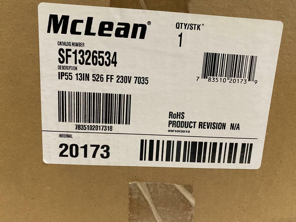 MCLEAN / HOFFMAN COOLING FAN # ST-1326-534 230VAC 1PH. 215WATTS IP55 NEW!