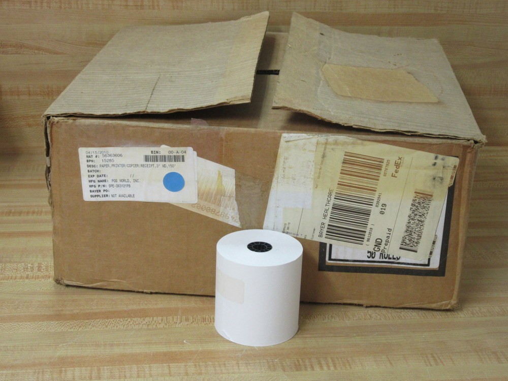 POS World SPE-3X3121PB One-Ply Paper Roll SPE3X3121PB (Pack of 50)