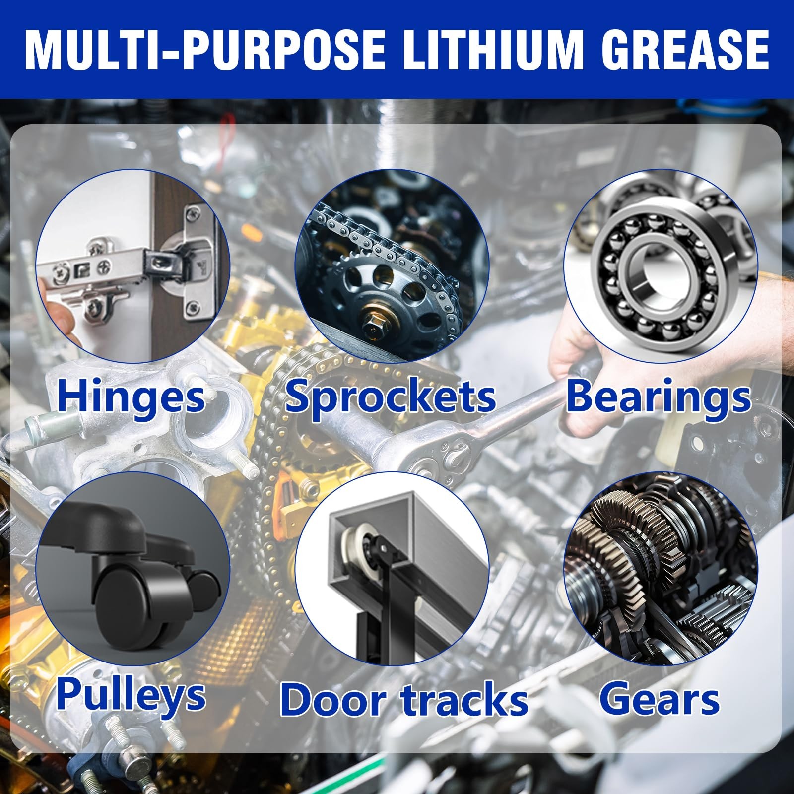 White Lithium Grease 60 ML, Multi-Purpose Garage Door Lubricant, Bike Grease…