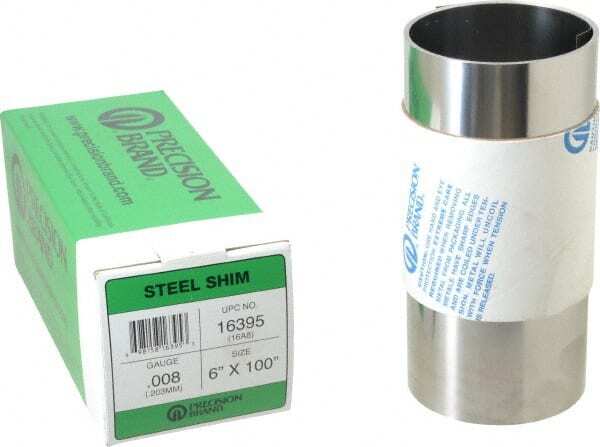 Shim Stock: 0.008” Thick, 100” Long, 6″ Wide, 1010 Low Carbon Steel