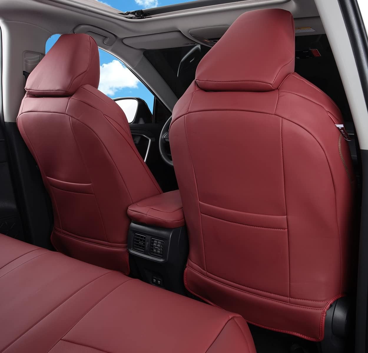 Custom Fit RAV4 and VENZA Seat Covers for LU02-Prime-XSE Hybrid, Wine Red