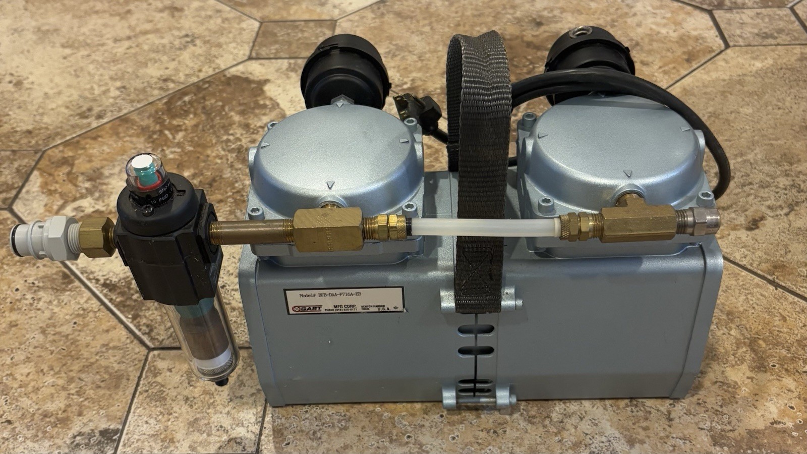Set of Two-Air Compressor: Gast Model Number : BFB-DAA-P716A-EB