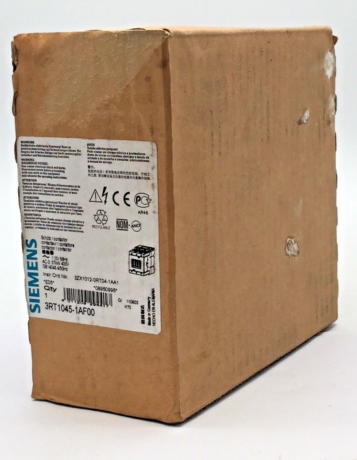 Siemens Sirius 3RT1045-1AF00 Contactor 3 Pole 80A 80 amp 110V AC-3 37kW 400V